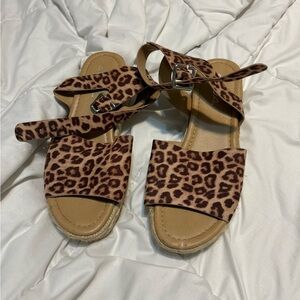 Soda Brown Leopard Sandals